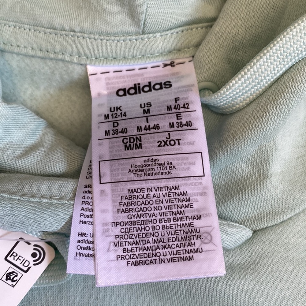NWT Adidas Hoodie Sweatshirt Medium Mint Green Medium - Picture 5 of 8